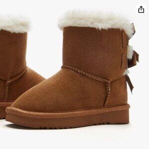 Weestep Girls Warm Fur Winter Ankle Flat Snow Boot (5 Toddler)